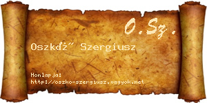 Oszkó Szergiusz névjegykártya